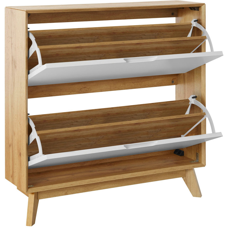 Rufous Shoe Storage Cabinet, Oak/White