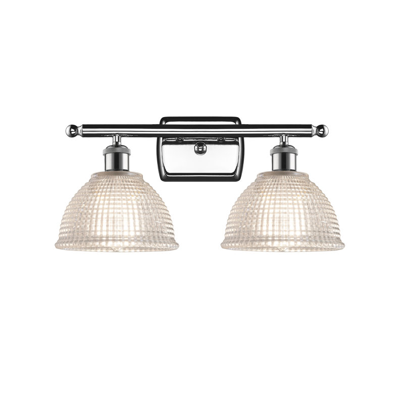 Éclairage pour salle de bain 2 lumières Efrain, Transparent, Ampoule DEL 6 watts Vinage, Chrome poli