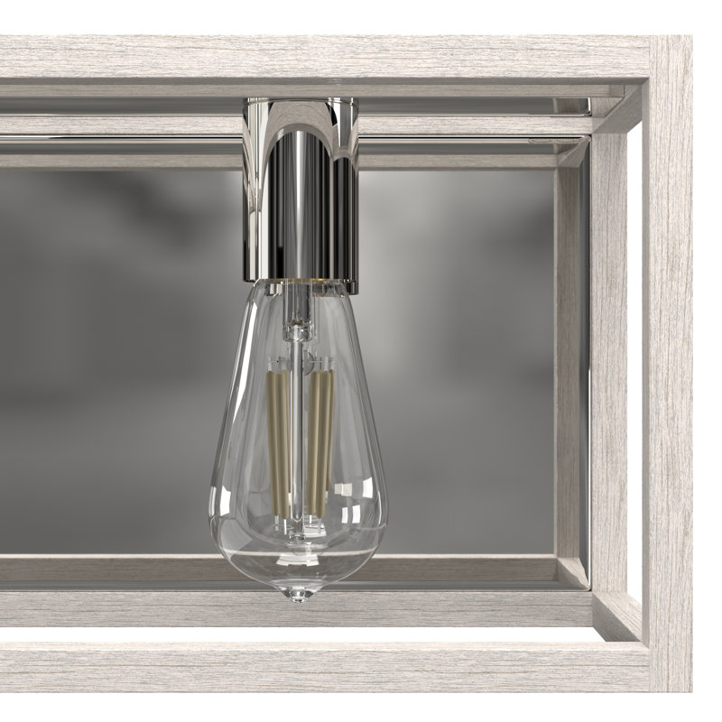 Squire Manor 2 Light Vanity Wall Light Fixture, Distressed White/Chrome