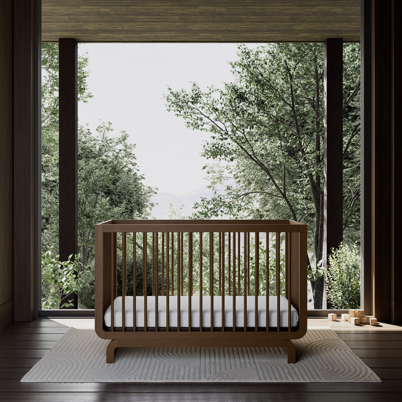 Santorini Pine 5-in-1 Convertible Crib, Hazelnut, Crib