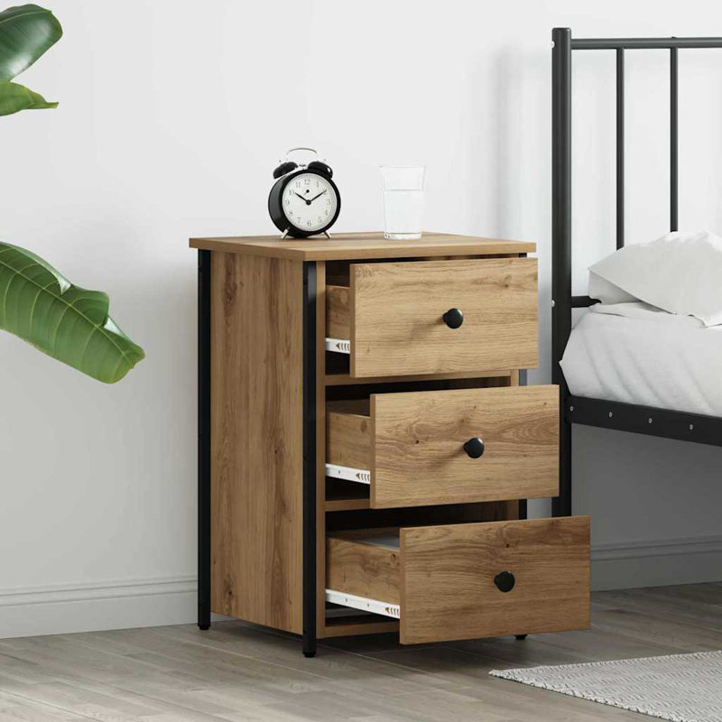 Bedside Cabinet With Drawer 40 X 36 X 60 Cm, Artisan Oak