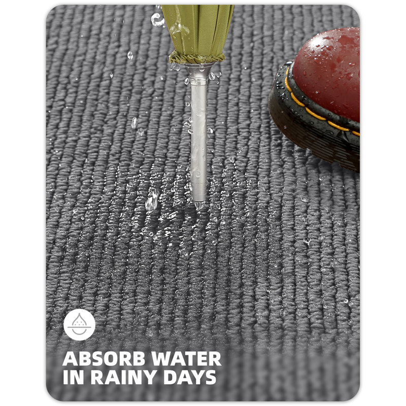 Spanos Non-Slip Indoor / Outdoor Doormat, 24" W x 47" L, Dark Gray