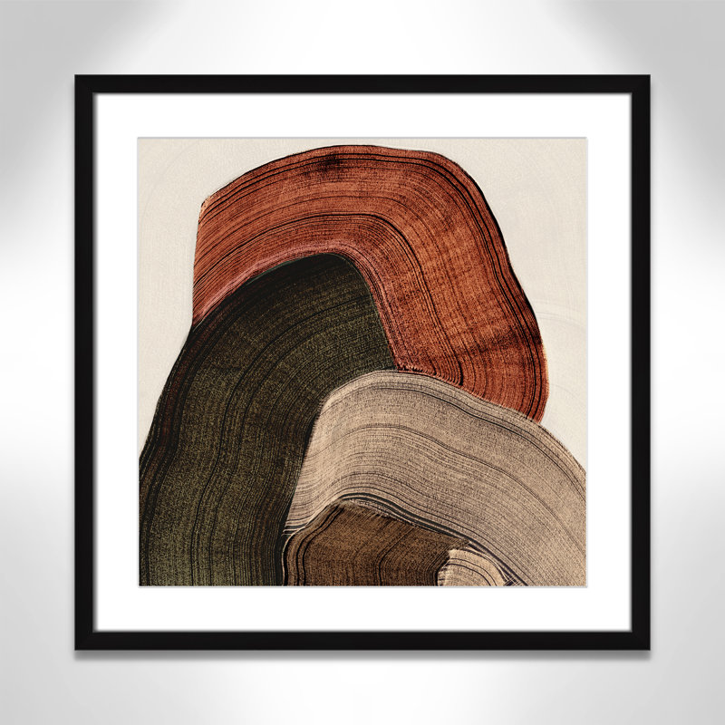 «Folded Earth I» par Casa Fine Arts, L 23,5 po x H 23,5 po, Imprimé mat, Noir satiné