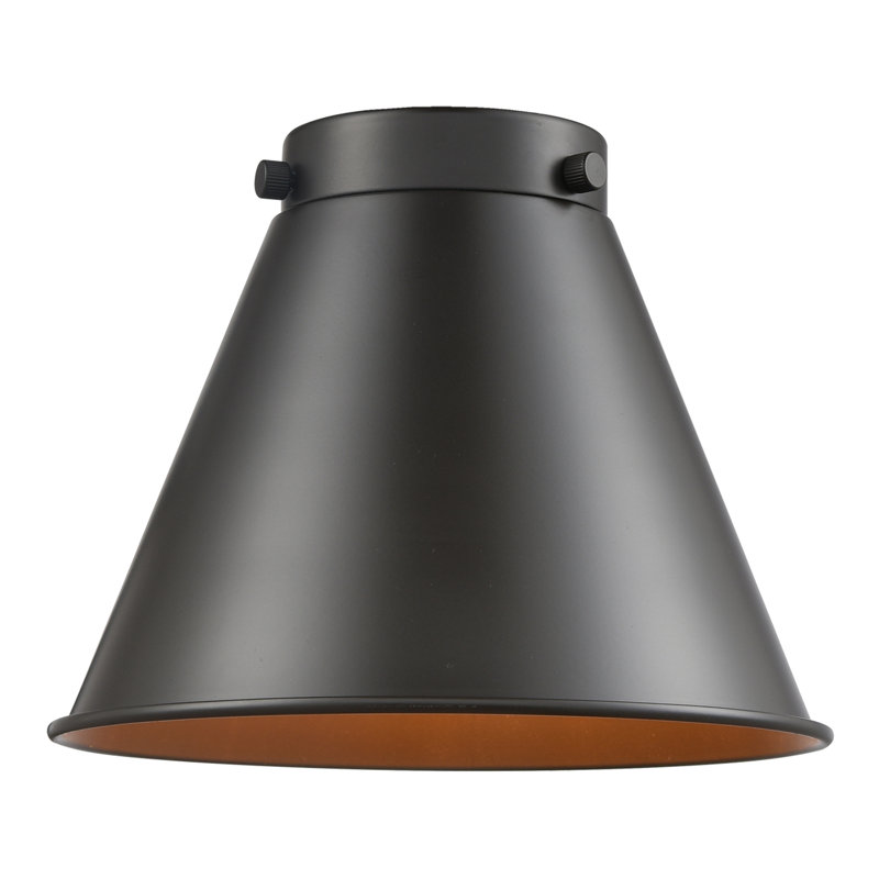Luminaire suspendu en forme de cloche à 1 lumière Rouvin, Bronze frotté à l'huile, Bronze frotté à l'huile