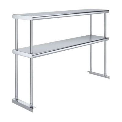 Étagère supérieure à deux niveaux Express KitchQuip en acier inoxydable, 91,4 cm (L) x 45,7 cm (P)