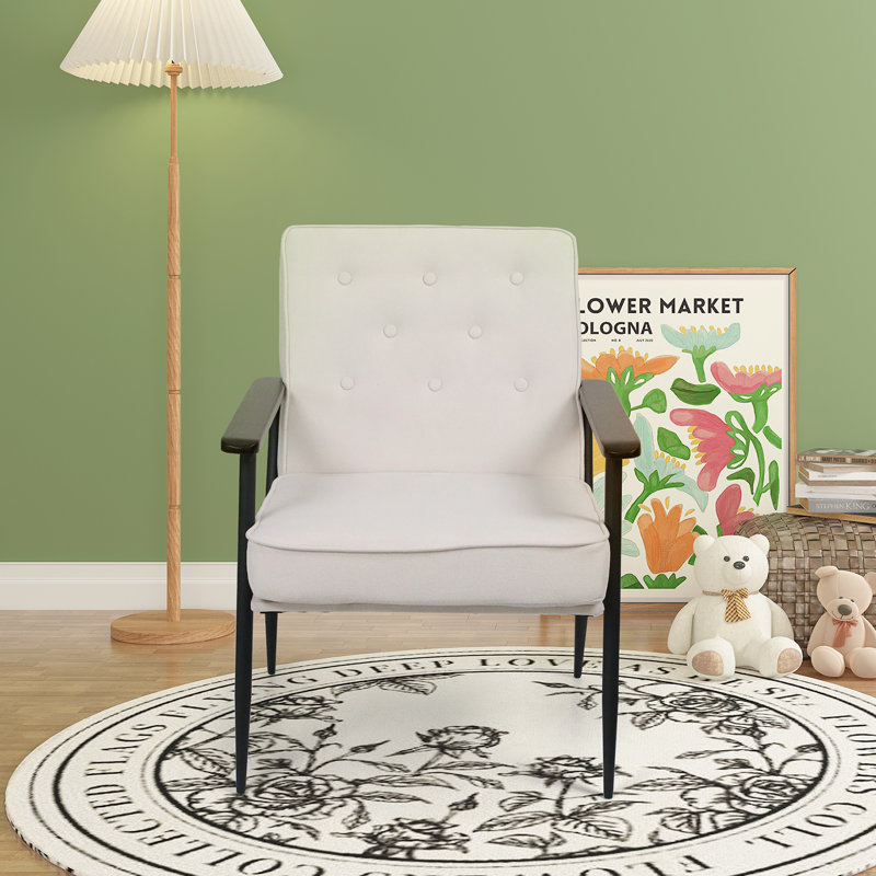 Fauteuil en chenille l 22,8 po, Laine beige