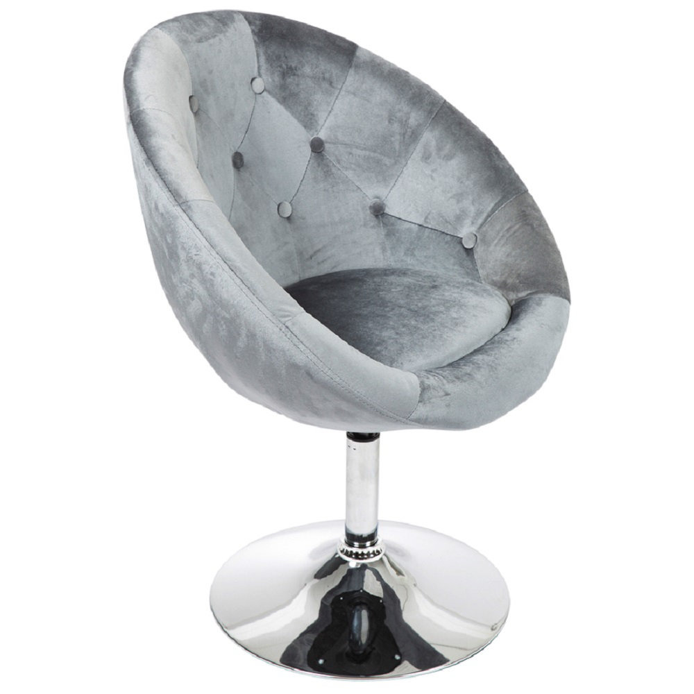 Mercer41 Giselle Antoinette Round Tufted Vanity Chair With 360 Degree Swivel And Stainless Steel 8698