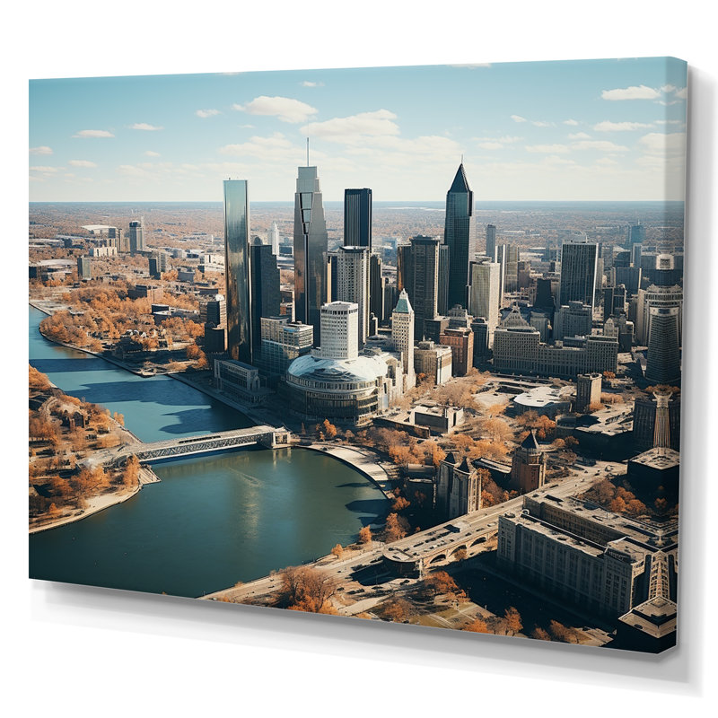 «Detroit Motor City II», reproductions d'art mural de Detroit, H 16 po x l 32 po x P 1 po, Toile tendue