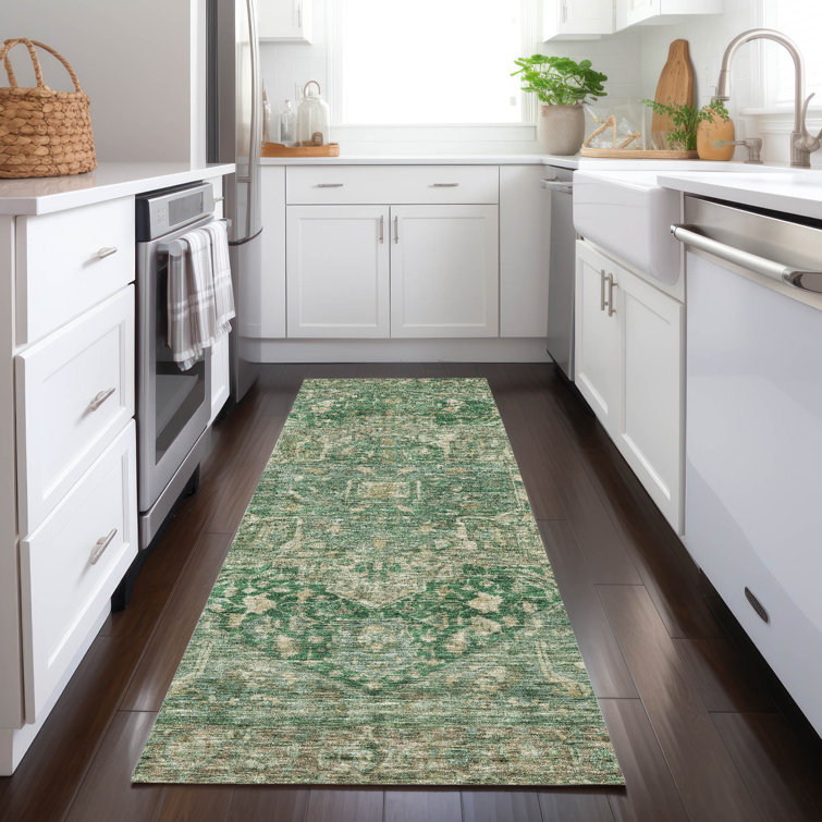 Machine Washable Indoor/Outdoor Claudian ACN1240 Emerald Rug
