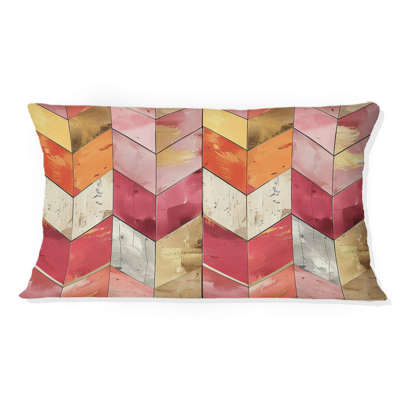 Coussin à chevrons Mid-Century