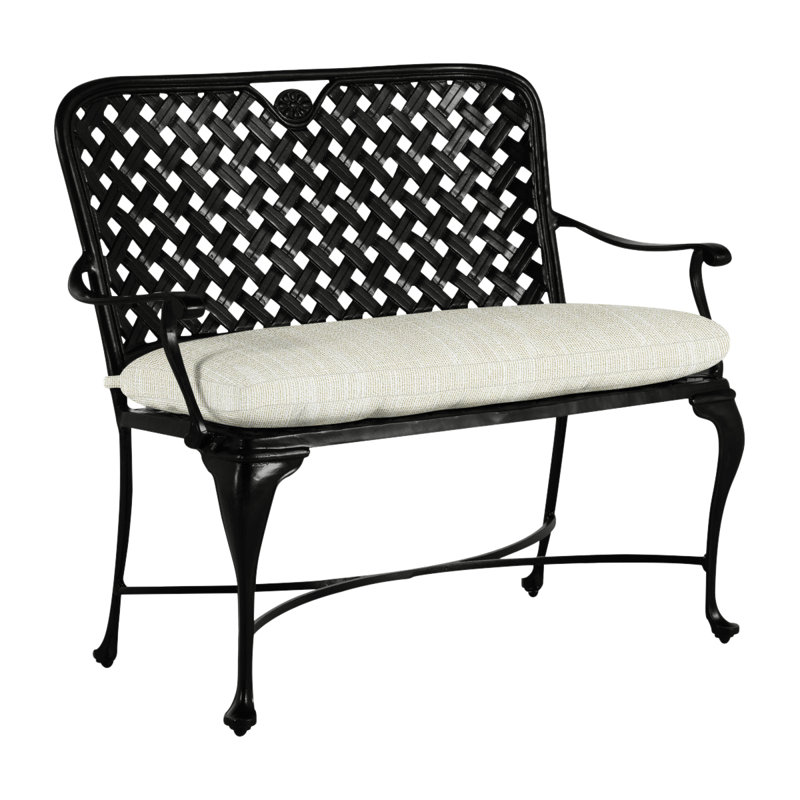 Provance Aluminum Garden Bench, Ancient Earth, No Welt, Rollo Lace