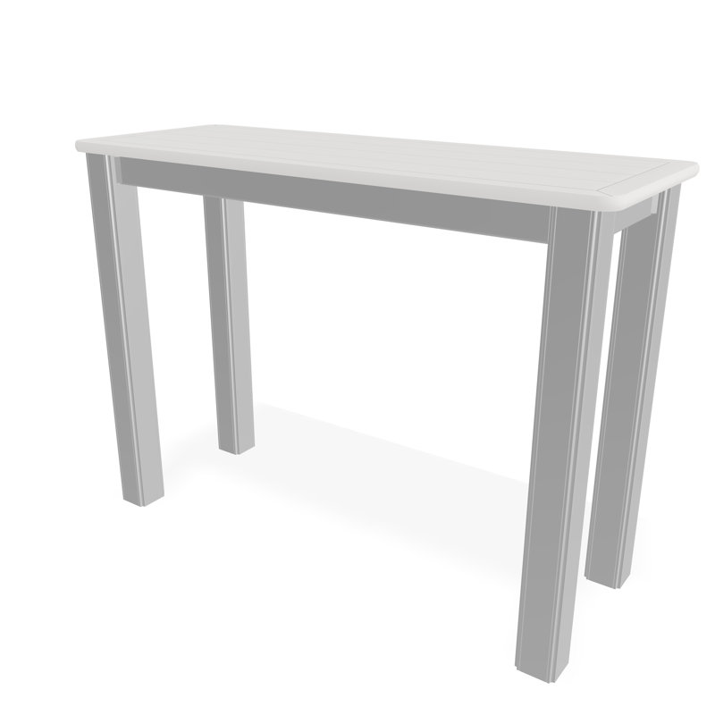 Outdoor Square Side Table, White/White