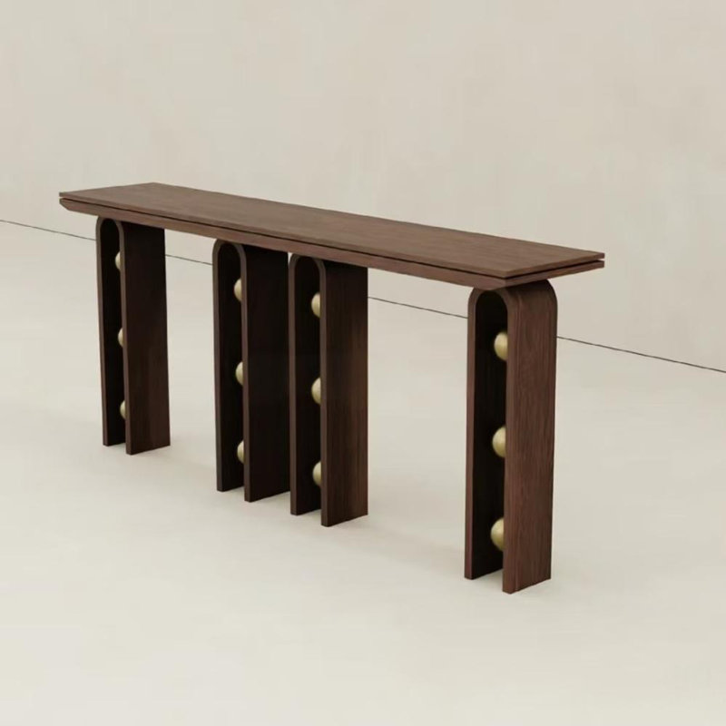 Console d'entrée Mid-Century, Brun