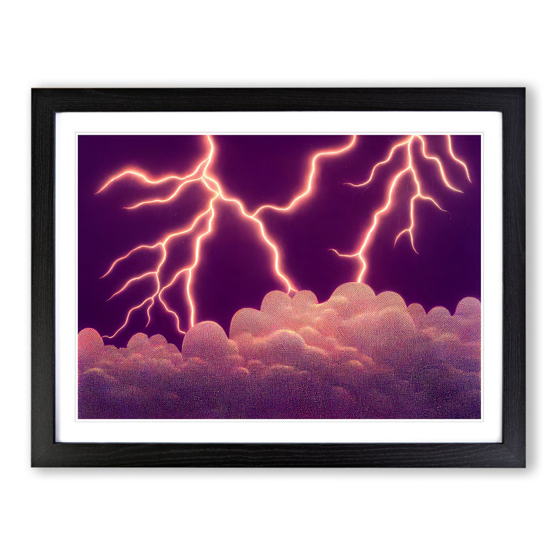Splendorous Thunderstorm - Framed Print, Black, 25cm H x 34cm W x 2cm D