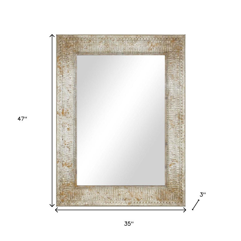 47" Silver Metal Accent Mirror