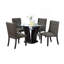 Tissu moderne / polyfibre frêne noir touffeté ensemble de 2 chaises de salle à manger en bois d'hévéa bois aggloméré de salle à manger