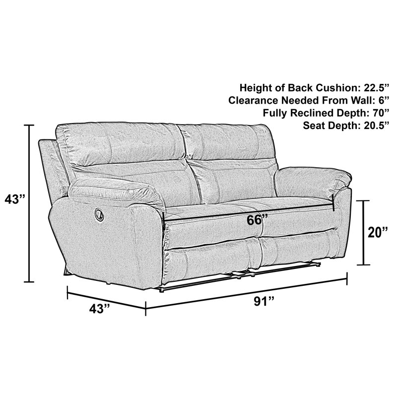 Hudson Yards Upholstered 91'' Reclining Sofa