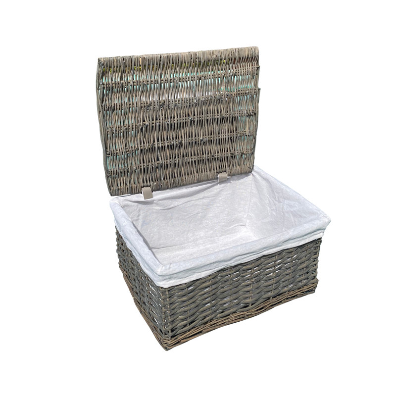 Brambly Cottage Wicker Decorative Basket, 14cm H x 35cm W x 24cm D, Grey