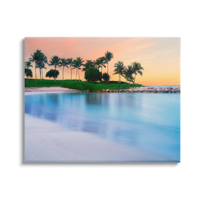 Au-541-Toile, plage tropicale, paysage sur toile par Dennis Frates, photographie, H 24 po x l 30 po x P 1,5 po