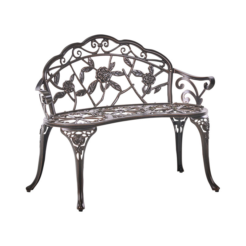 Aluminum Outdoor Bench, Brown