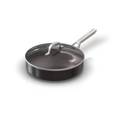 HA1 Nonstick 4 qt Sauteuse Pan with Lid, Acacia Wood Trivet and Spoon All-Clad