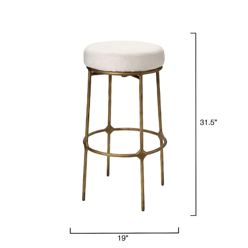 Asteria Iron Bar Stool, Antique Brass, Antique Brass