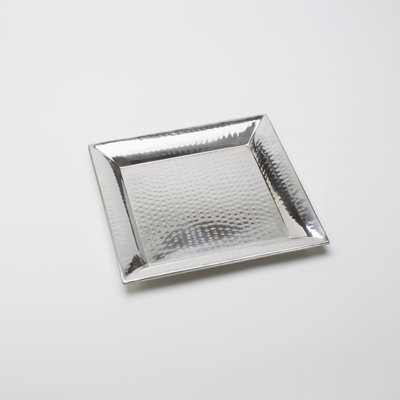 Acier inoxydable, plateau martelé, carré, 22 po