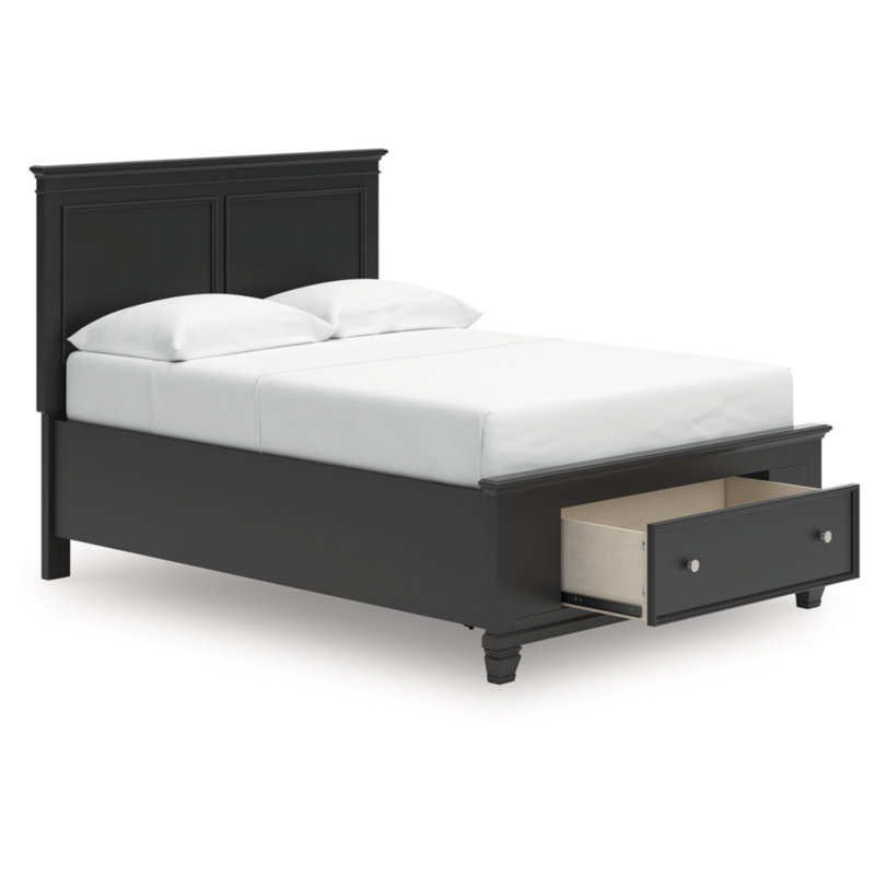 Lanolee Full Panel Storage Bed, Full, Black