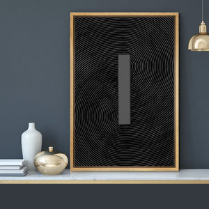IDEA4WALL Geometric Black Color Field Gray Stripe Abstract Shapes ...