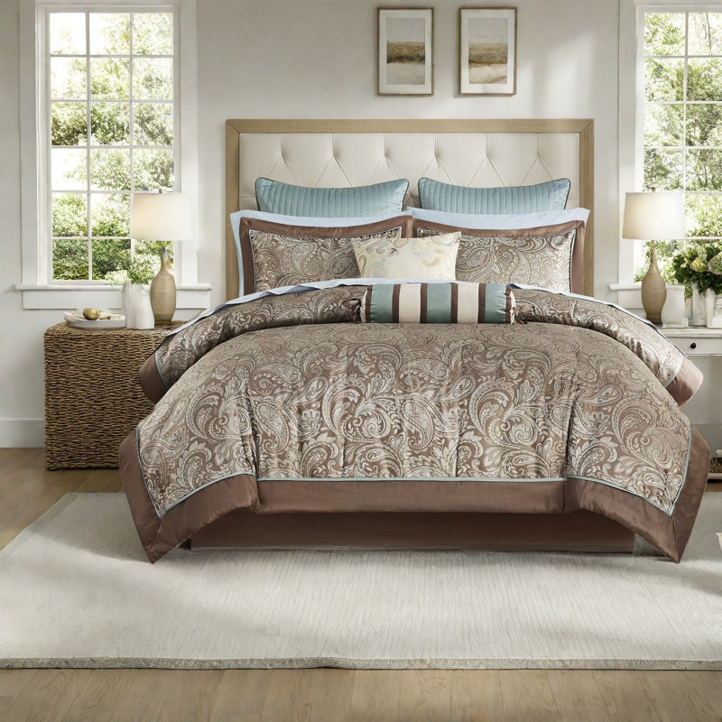 Ensemble complet de literie pour très grand lit, draps en coton, motif cachemire moderne pour la maison