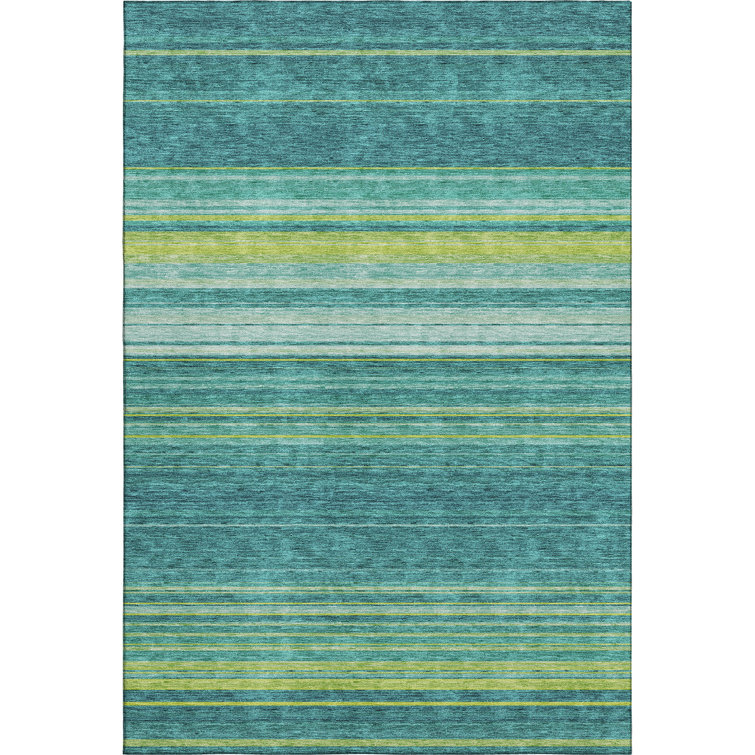 Premium Machine Washable Prisco Teal Rug