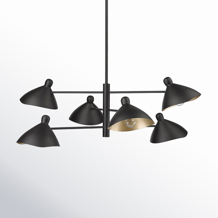 Ishida 6 - Light 34.5" Wide Sputnik Cone Chandelier