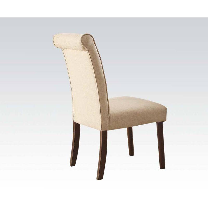Chaise d'appoint rembourrée Eldridge en beige / noyer (ensemble de 2)
