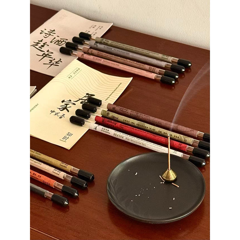 Paquet d'essai de 12 bâtons d'encens chinois （Poet, JIU, Home）