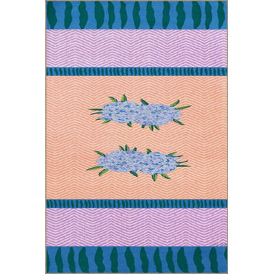 Tapis décoratif à motif floral orange moderne