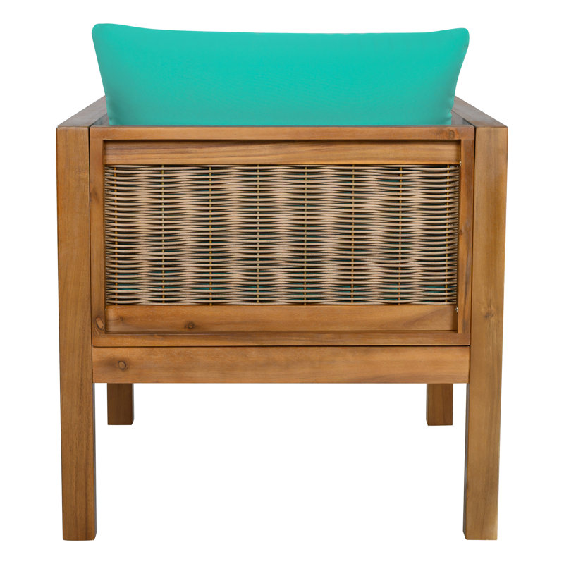 Chaise de patio en bois massif avec coussins (ensemble de 2), Vert