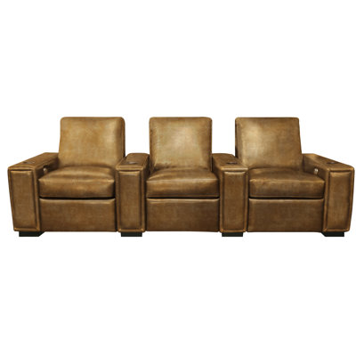 Siège configurable en cuir véritable de 115 po de large Montana avec porte-gobelet