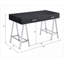 Bureaux d'écriture, noir Coleen moderne ultrabrillant Bureau chromé avec port USB & amp; 2 tiroirs | Noir | Métal, bois composite-1234300639