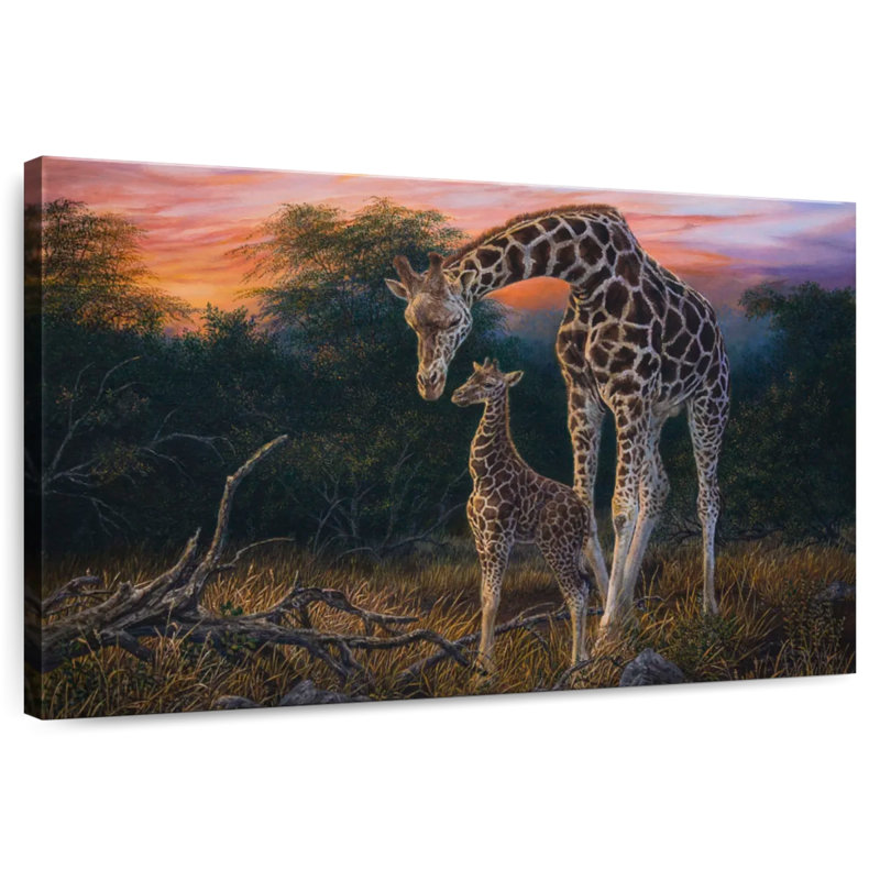 Giraffe A Mothers Love, 20" H x 30" W