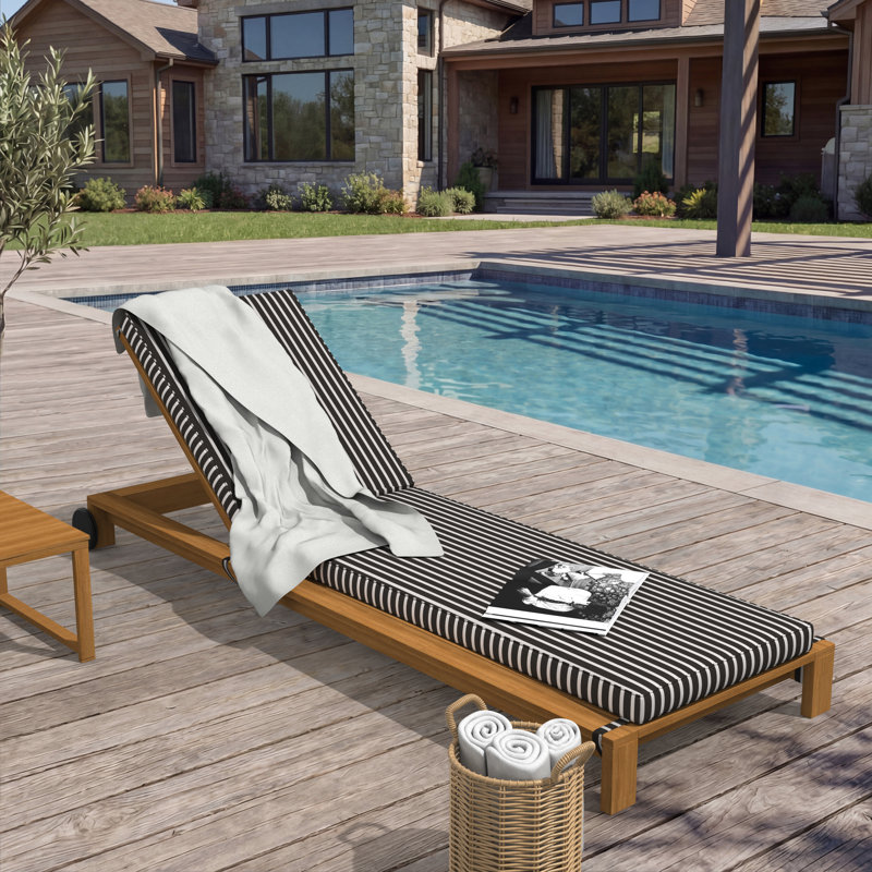Sunbrella® Outdoor Chaise Cushion, 21" W x 78" D, Canvas Black
