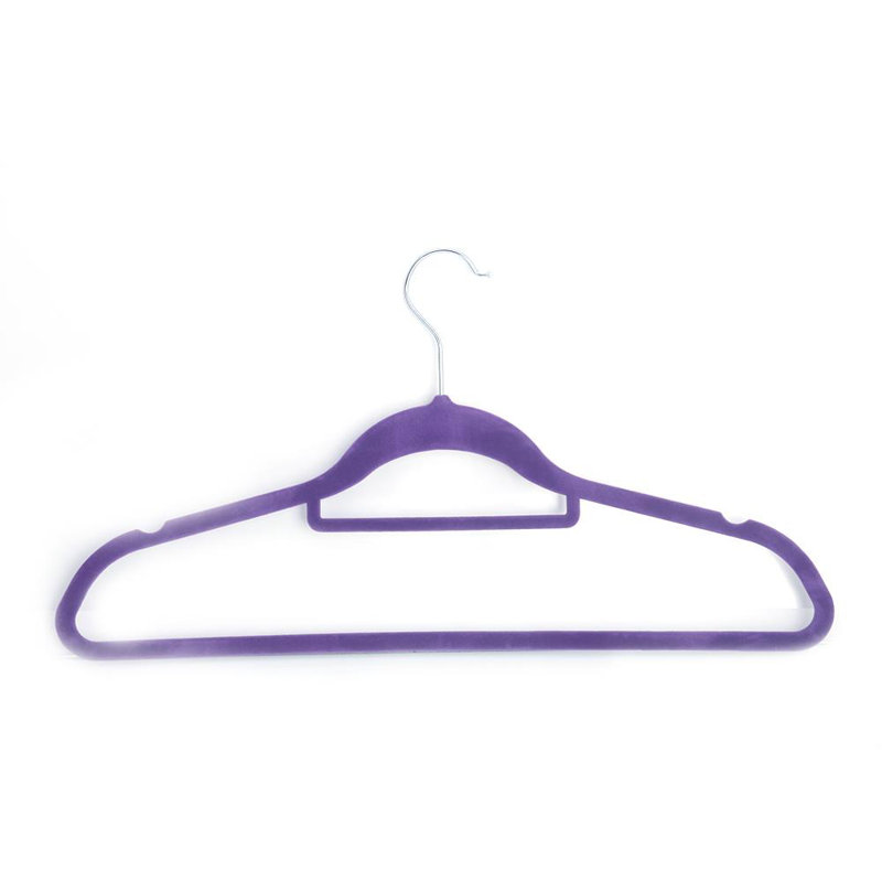 Cintre en velours antidérapant pour robe / chandail / chandail, Mauve
