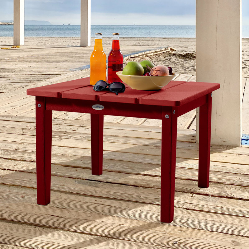 Table de patio extérieur Middira Adirondack, Rouge cabine de bateau, H 17 po x l 22,75 po x P 22,75 po