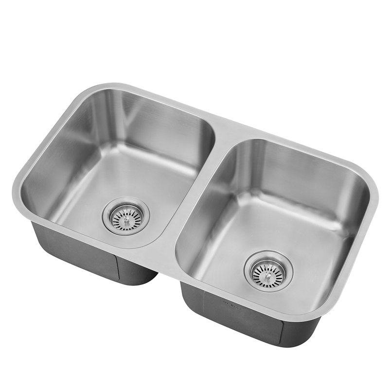 31" L x 18" W Double Bowl Stainless Steel Basin Undermount Kitchen Sink