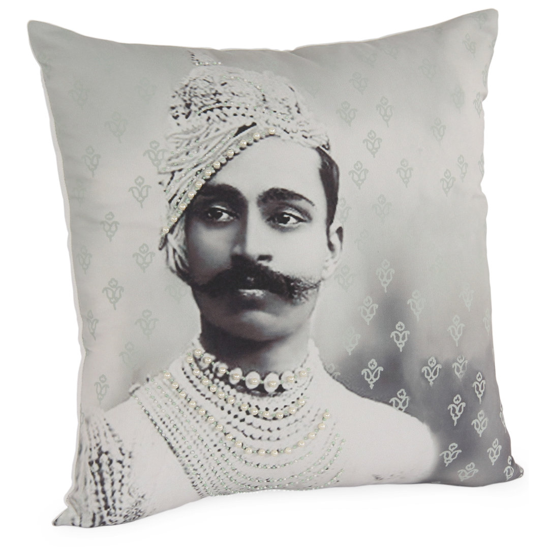 Royal Photographic Embroidered Cotton Throw Pillow Foreign Affairs Home Decor