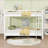 Queen Over Queen Wooden Bunk Bed With Guardrails And Slats-1113983733