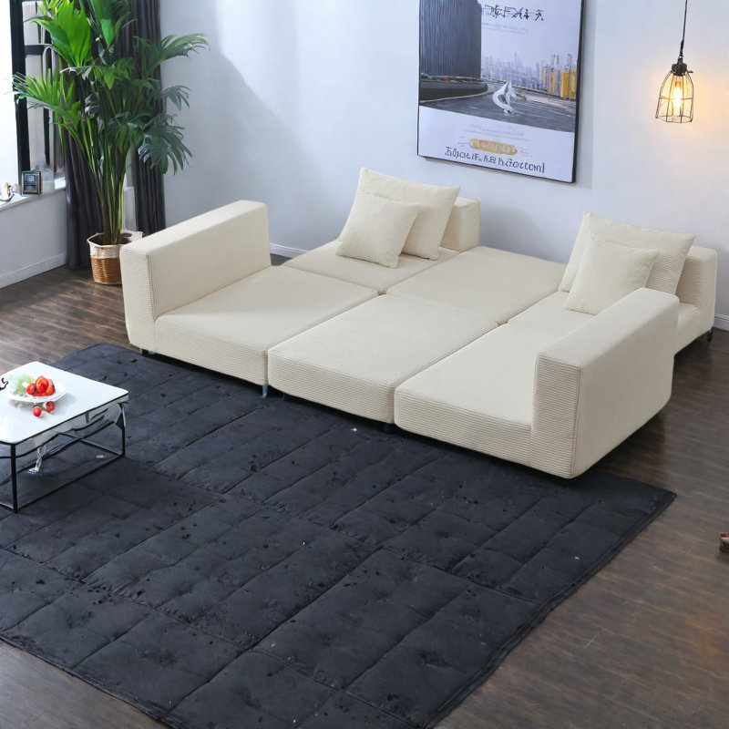 Multifunctional White Foam Sofas, Cozy Modular Design For Modern Homes