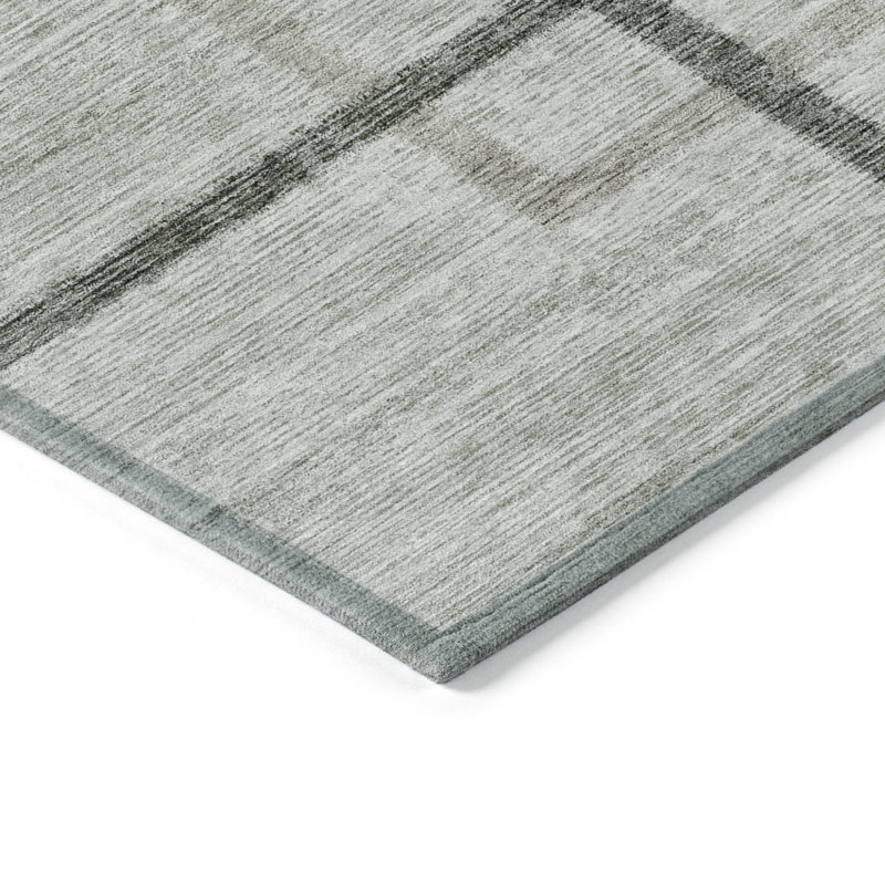 Tapis d'intérieur rond 8 po à motif géométrique lavable