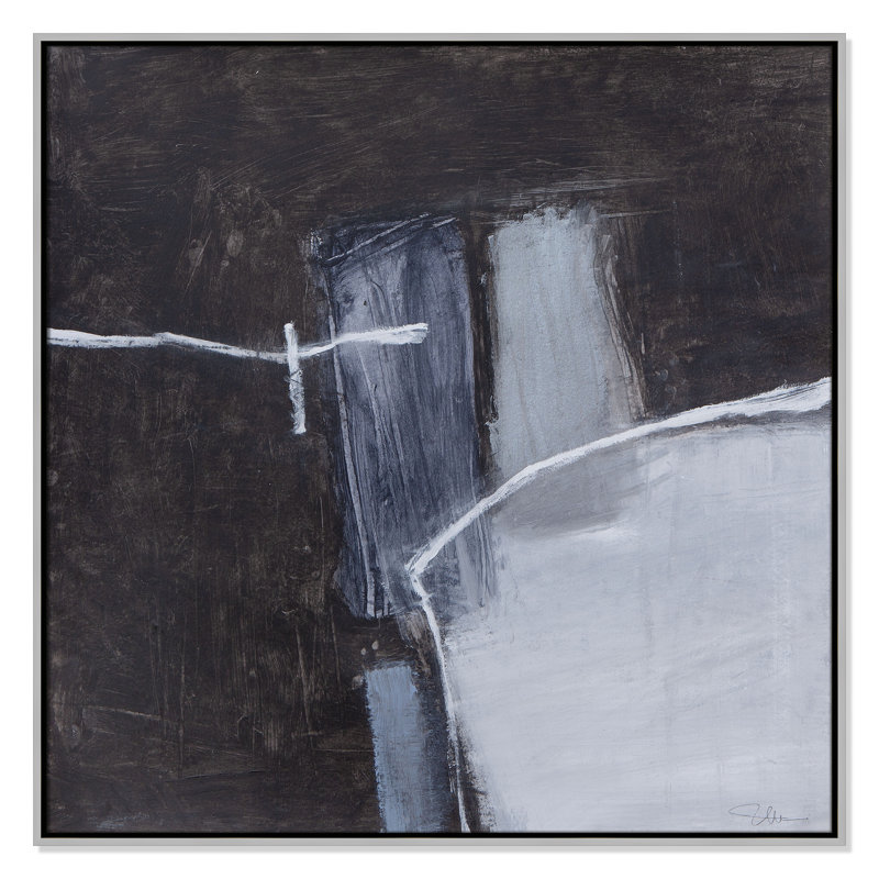 Graphite Gemstones I Print by Casa Fine Arts, 37.5" H x 37.5" W, Silver