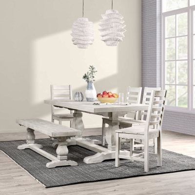 Kinston 6 Piece Dining Set - Distressed Ivory