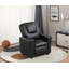 Fauteuil inclinable pour enfants en cuir de polyuréthane noir 23 po avec porte-gobelet Carisa-129455654